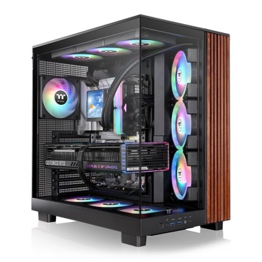 Thermaltake View 380 XL WS ARGB Mid Tower Case Black Wood Edition
