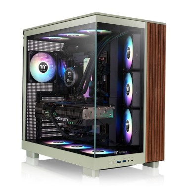 Thermaltake View 380 XL WS ARGB Mid Tower Case Matcha Green Wood Edition