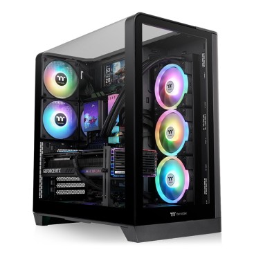 Thermaltake View 390 Curved Tempered Glass Mid Tower Case Black Edition