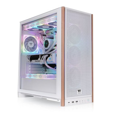 Thermaltake S370 WS Mesh Mid Tower Case Wood Edition Snow