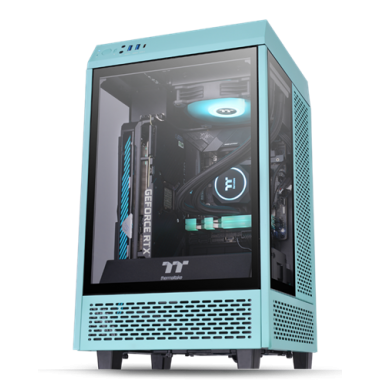 Thermaltake The Tower 100 Tempered Glass Mini Tower Turquoise Edition