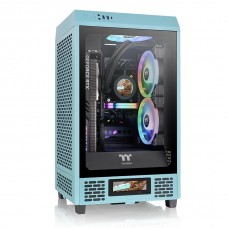 Thermaltake The Tower 200 Tempered Glass Mini Tower Case Turquoise Edition