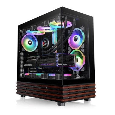 Thermaltake View 270 Plus WS ARGB Mid Tower Case Black Wood Edition