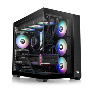 Thermaltake View 380 Tempered Glass ARGB Mid Tower Case Black Edition