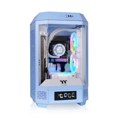 Thermaltake The Tower 250 Tempered Glass Mini Tower Case Hydrangea Blue Edition