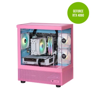 Thermaltake Gaming System Horizon Prime - AMD 5600 / RTX 4060/ B650 WIFI/ 16GB RAM/ View 170 Bubble Pink
