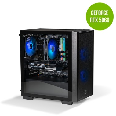Thermaltake Gaming System Genesis Ultimate V5 - AMD 5600 / RTX 5060/ B550M WIFI/ 16GB RAM/ H16 Black