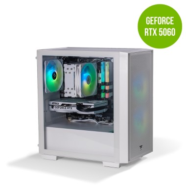 Thermaltake Gaming System Genesis Ultimate V5 Snow - AMD 5600 / RTX 5060/ B550M WIFI/ 16GB RAM/ H16 SNOW