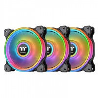 Thermaltake Riing Quad 12 RGB Radiator Fan TT Premium Edition 3 Pack Black Edition