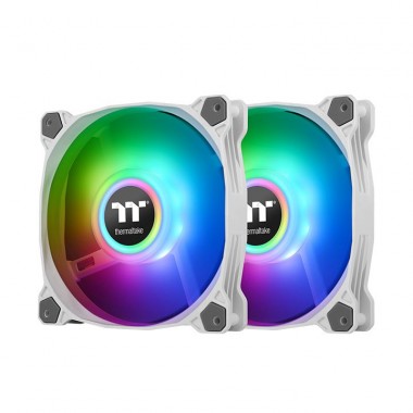 Thermaltake Pure Duo 14 ARGB 140mm Sync Fan (2-LED Ring Design) with Controller - White 2 Fan Pack