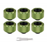 Thermaltake Pacific C-PRO Leak-Proof G1/4 PETG Tube 16mm OD Compression - Green (6-Pack Fittings)