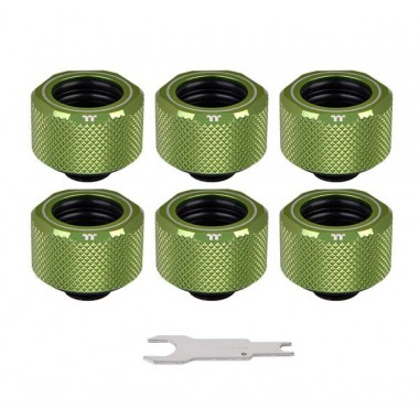 Thermaltake Pacific C-PRO Leak-Proof G1/4 PETG Tube 16mm OD Compression - Green (6-Pack Fittings)