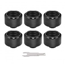 Thermaltake Pacific C-PRO Leak-Proof G1/4 PETG Tube 16mm OD Compression - Black (6-Pack Fittings)