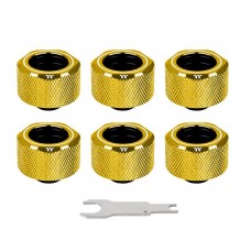 Thermaltake Pacific C-PRO G1/4 PETG Tube 16mm OD Compression – Gold (6-Pack Fittings)