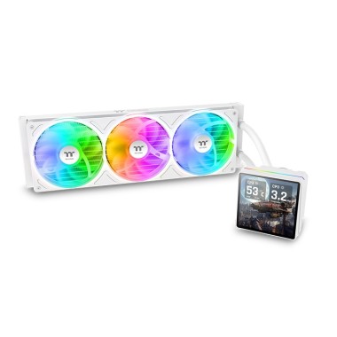 Thermaltake TH360 V3 Ultra ARGB Customizable 3.95" LCD Display AIO Liquid CPU Cooler Snow Edition