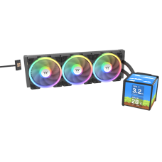 Thermaltake MINECUBE 360 Ultra ARGB with 3.95" Quad-LCD Cube Display AIO Liquid CPU Cooler Black Edition