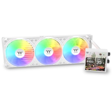 Thermaltake LB360 Ultra ARGB Customizable 3.95" LCD Display AIO Liquid CPU Cooler Snow Edition