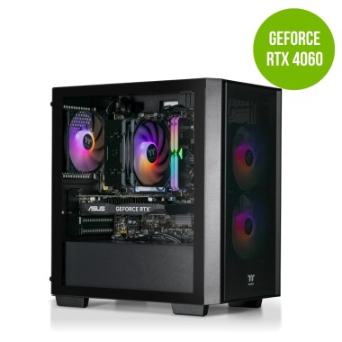 Thermaltake Gaming System Genesis Ultimate V4 - Intel 12400F / RTX 4060 / B760 WIFI / 16GB RGB RAM / H16 Black