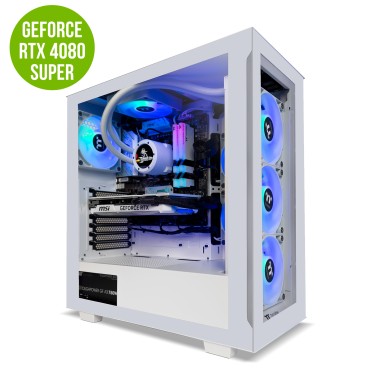 Thermaltake Computer System Rapture Xtreme V5 SNOW Edition – INTEL 14700 / 4080 SUPER /  Z790 WIFI/ 32G RGB D5/ Customizable LCD RGB AIO/ V350 SNOW